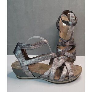 Dansko Veruca Strappy Wedge Sandal Graphite Leather Women's US 10.5-11 EU 41